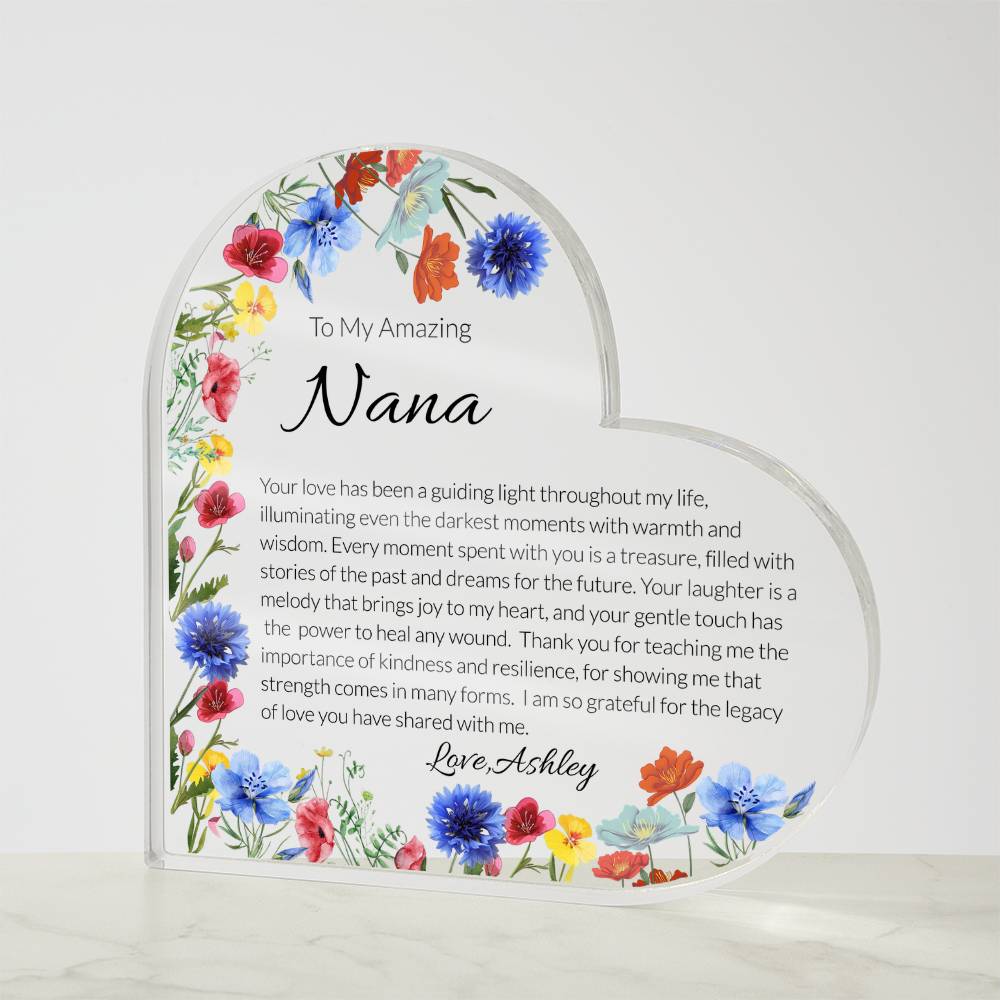 Nana Acrylic Heart Plaque