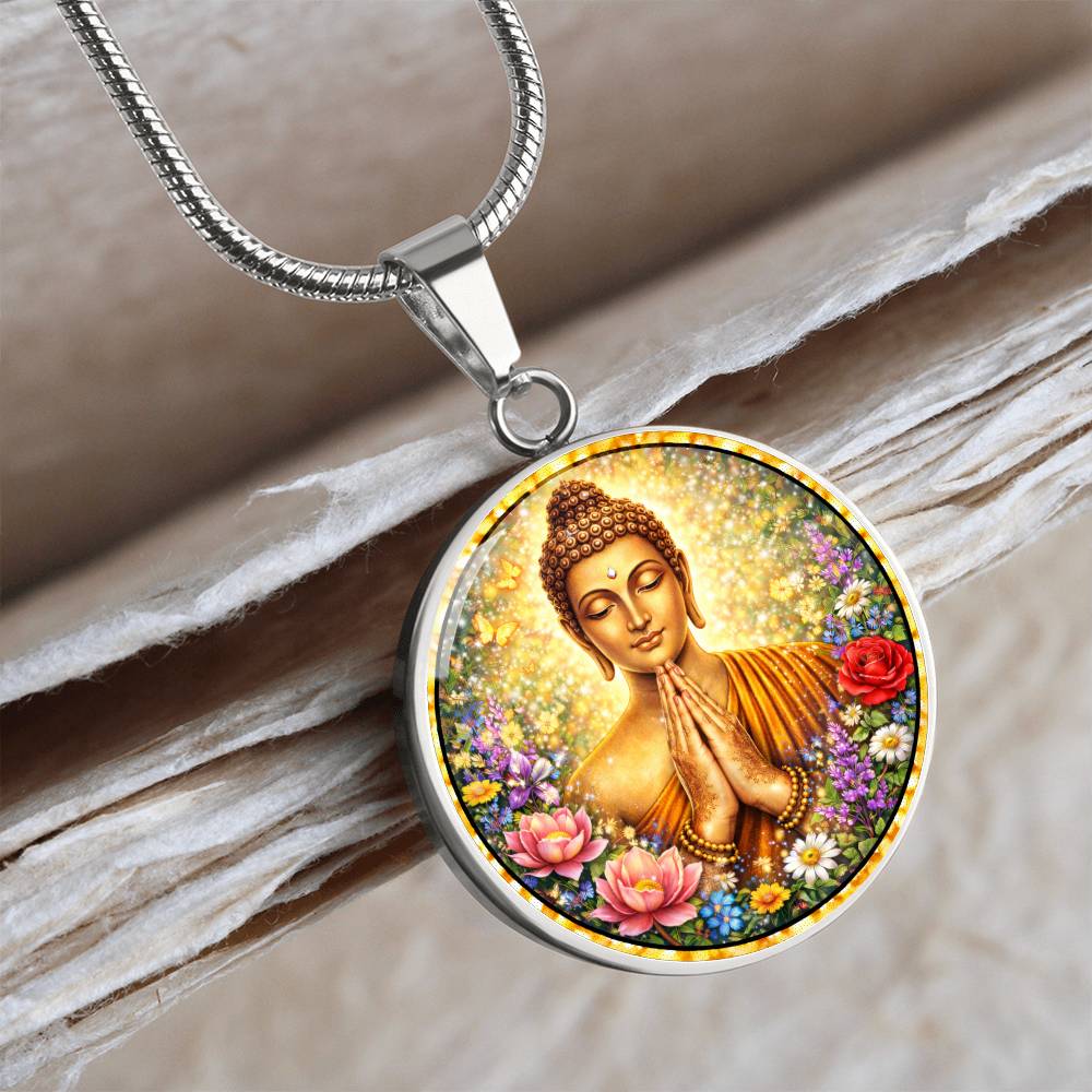 Buddha Engraved Necklace Bracelet or Keychain
