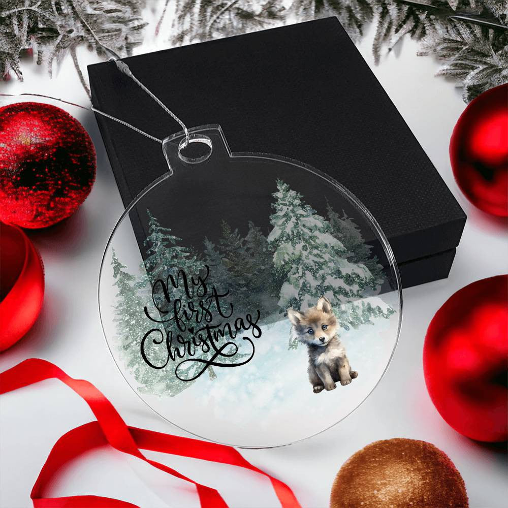 Baby 1st Christmas Fox Acrylic Ornament-[Heartfelt Family Gift]