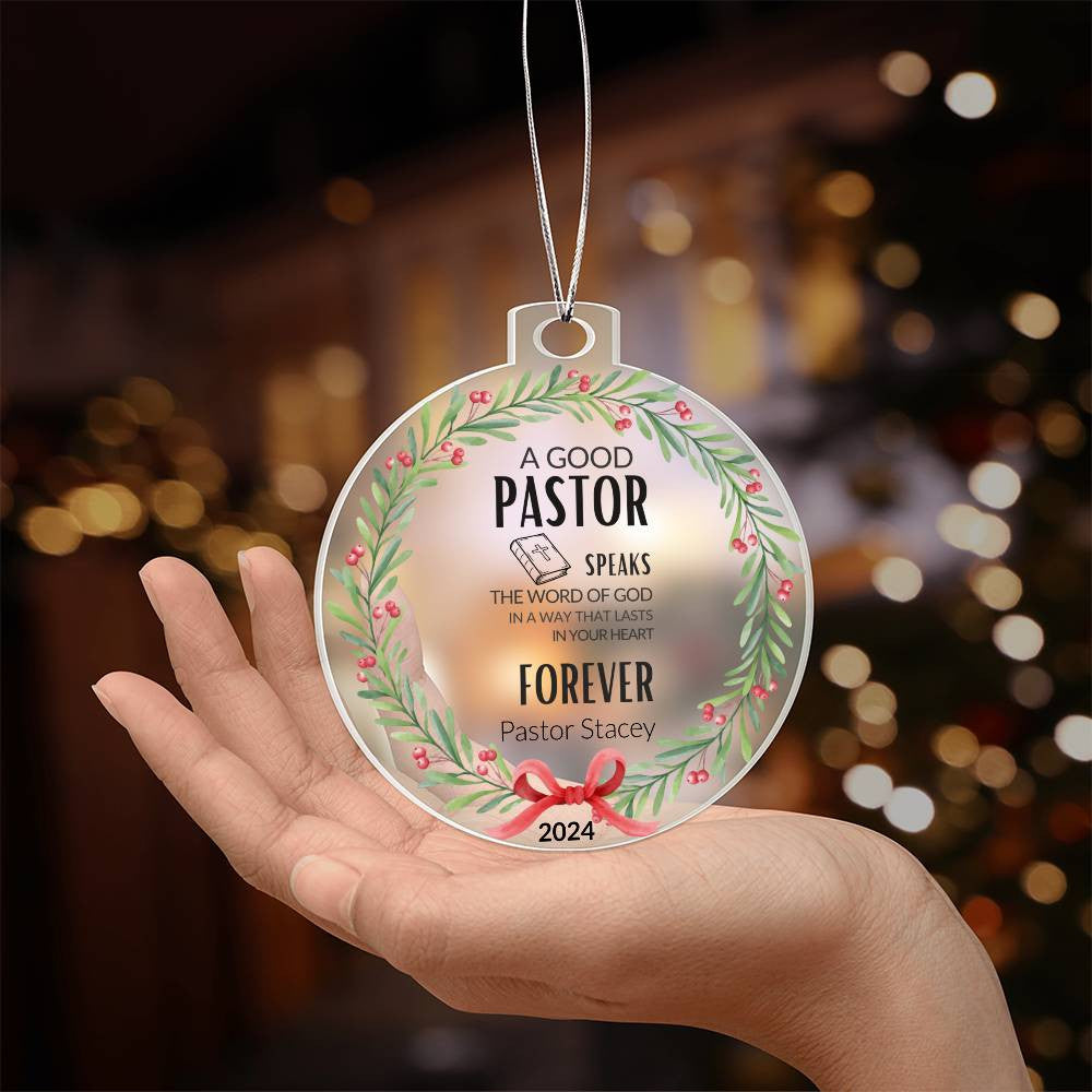 Pastor Acrylic Christmas Ornament Gift-[Heartfelt Family Gift]