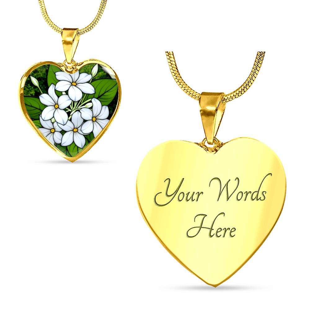 Lily of The Valley Floral Necklace with Engraving