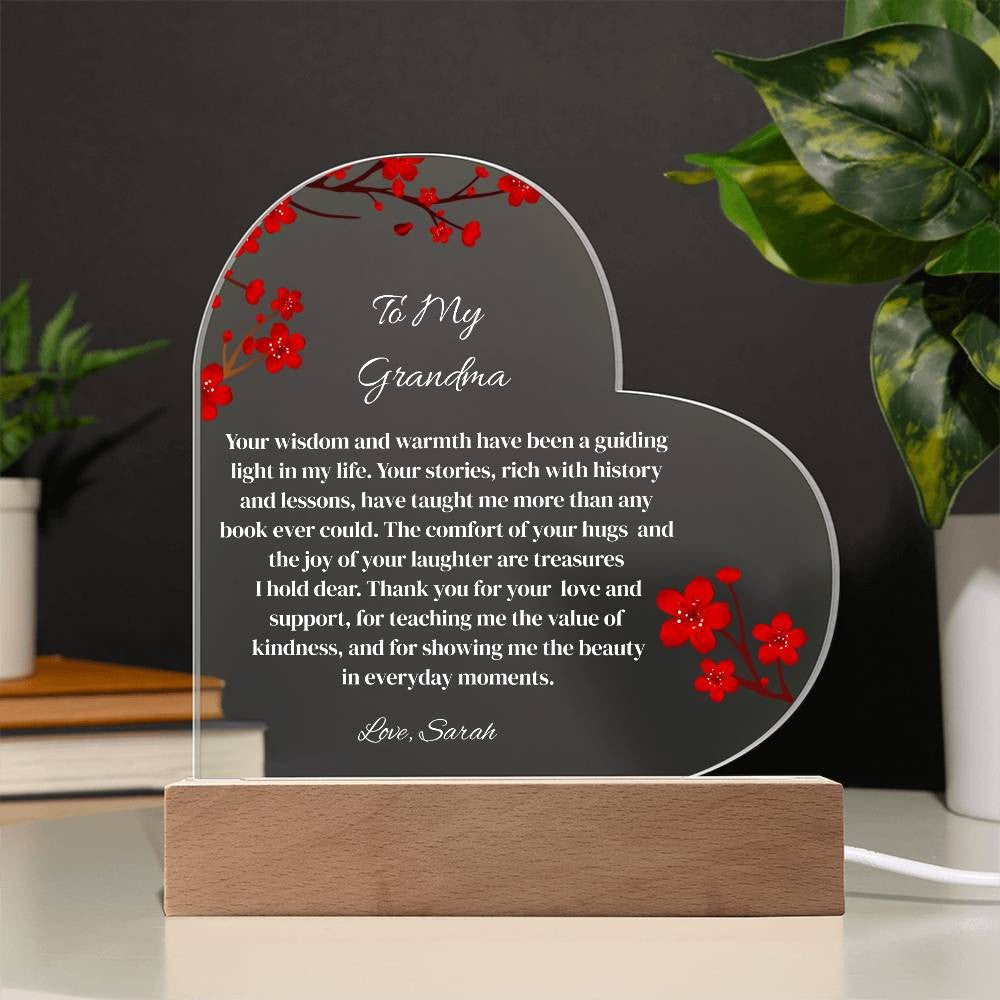 Grandma Acrylic Heart Plaque