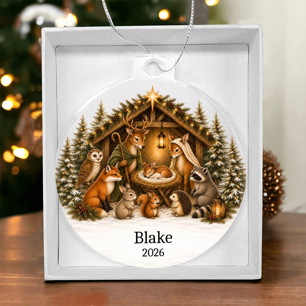 Babys 1st Christmas Animal Nativity Ornament