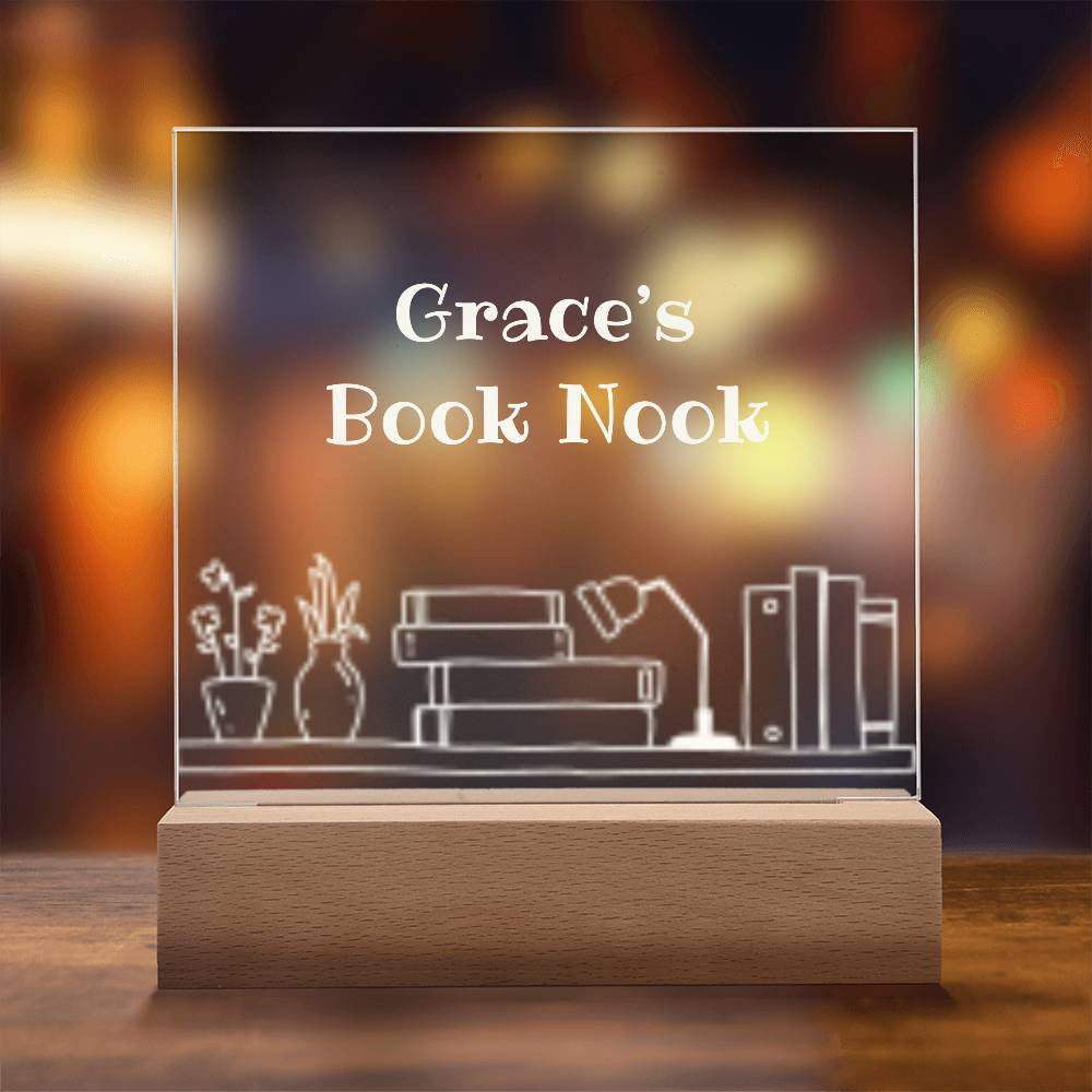Book Nook Personalized Plaque for Reader-[Heartfelt Family Gift]
