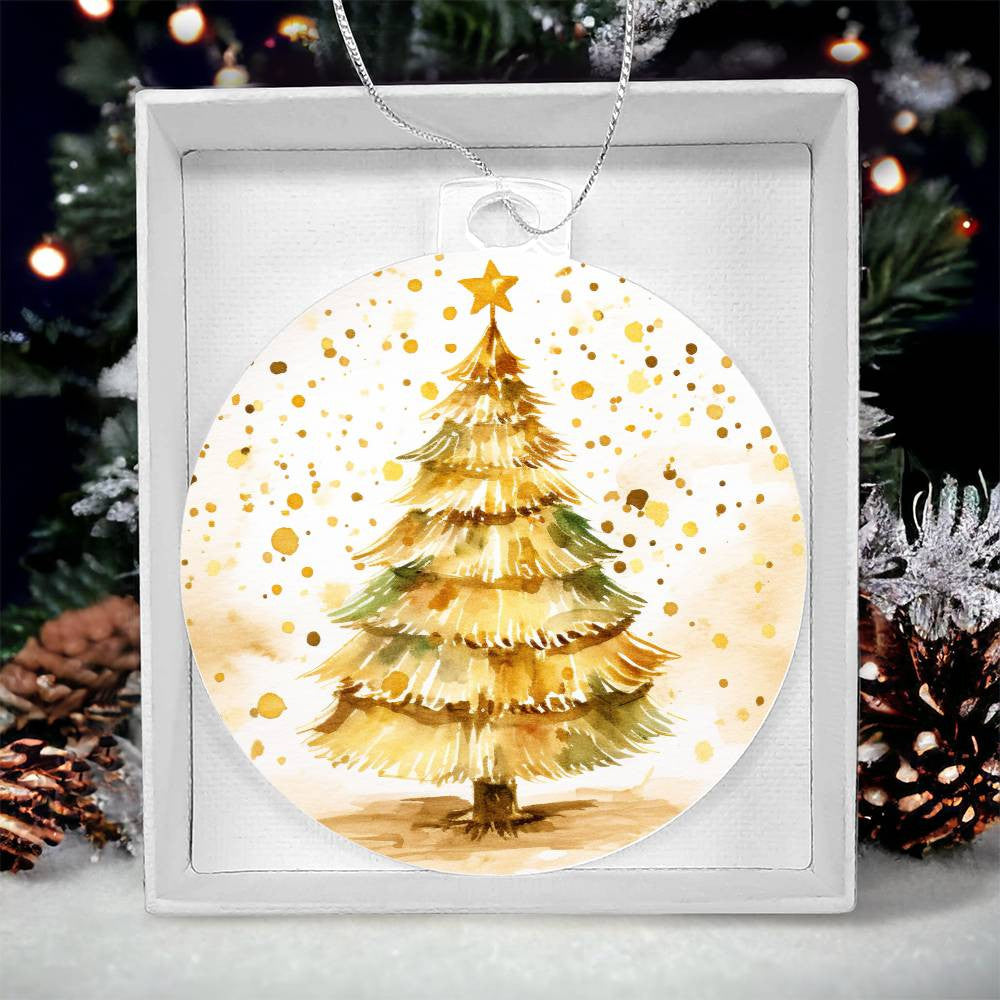 Christmas Tree Gold Acrylic Christmas Ornament-[Heartfelt Family Gift]