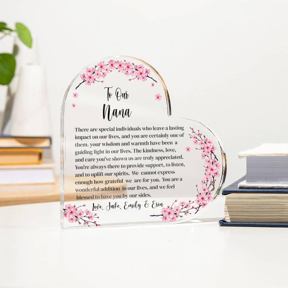 Nana Acrylic Heart Plaque