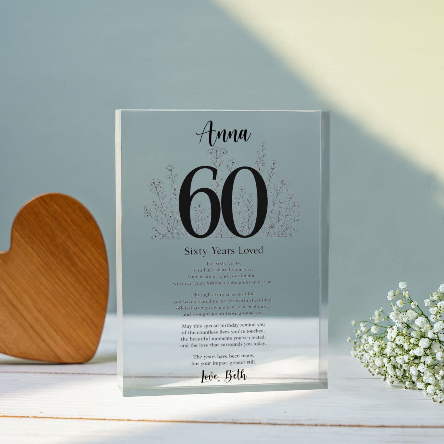 60th Birthday Plaque