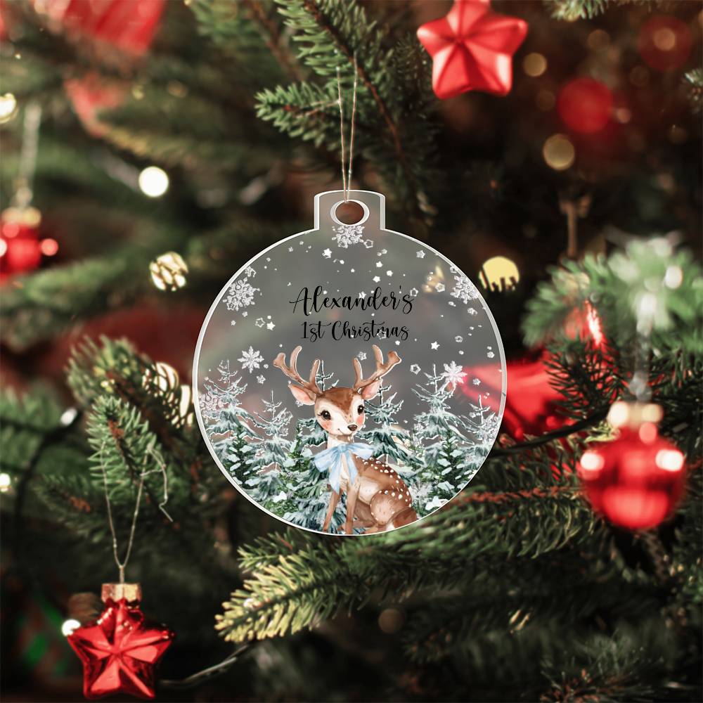 Baby's First Christmas Acrylic Ornament, Personalized Keepsake Gift, Newborn Holiday Decor, Custom Tree Decoration