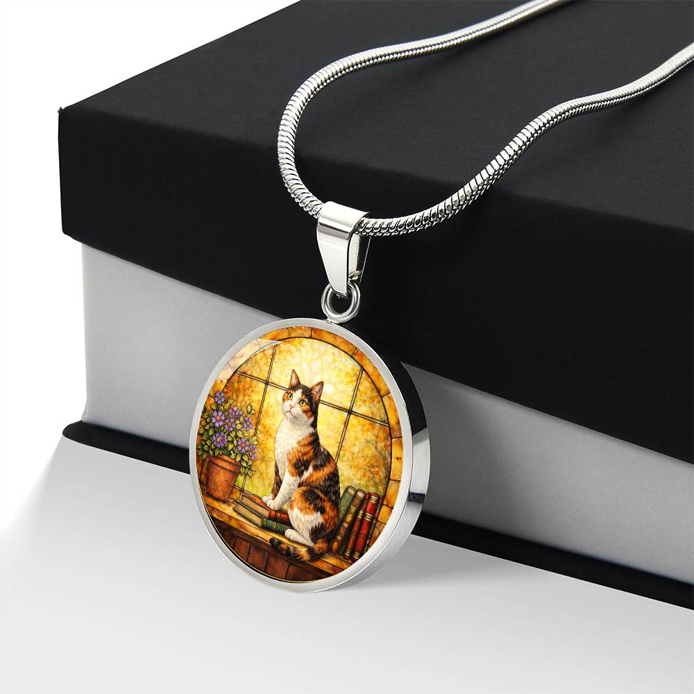 Cat Necklace with Engraved Pendant, Personalized Pet Jewelry, Unique Cat Lover Gift, Custom Photo Necklace, Keepsake with Optional Engraving