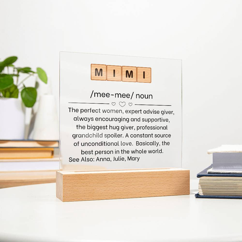 Mimi Definition Acrylic Plaque-[Heartfelt Family Gift]