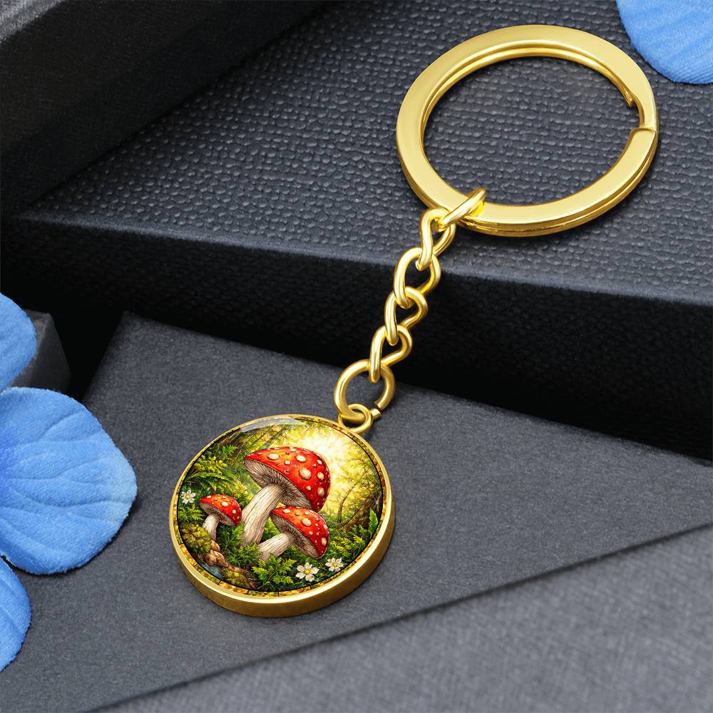 Mushroom Engraved Necklace Bracelet or Keychain