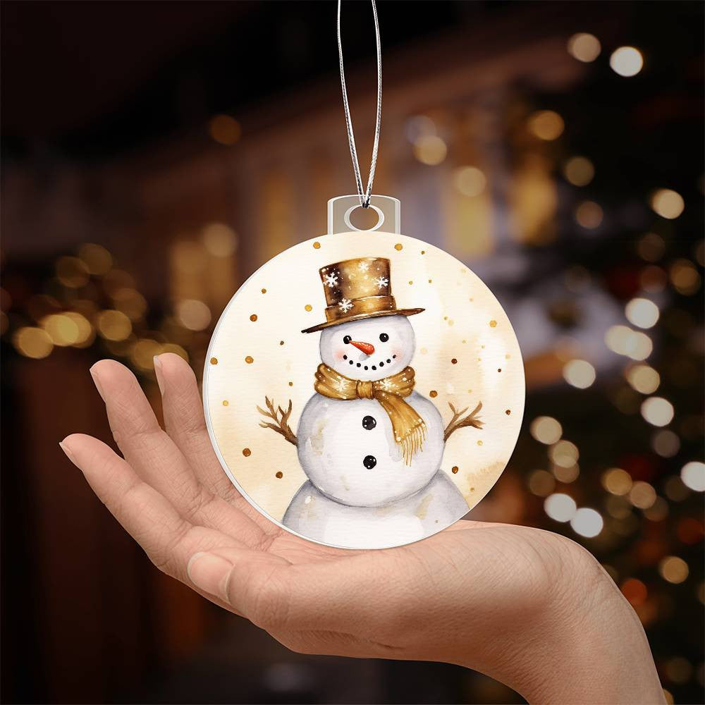Golden Christmas Acrylic Christmas Ornament-[Heartfelt Family Gift]