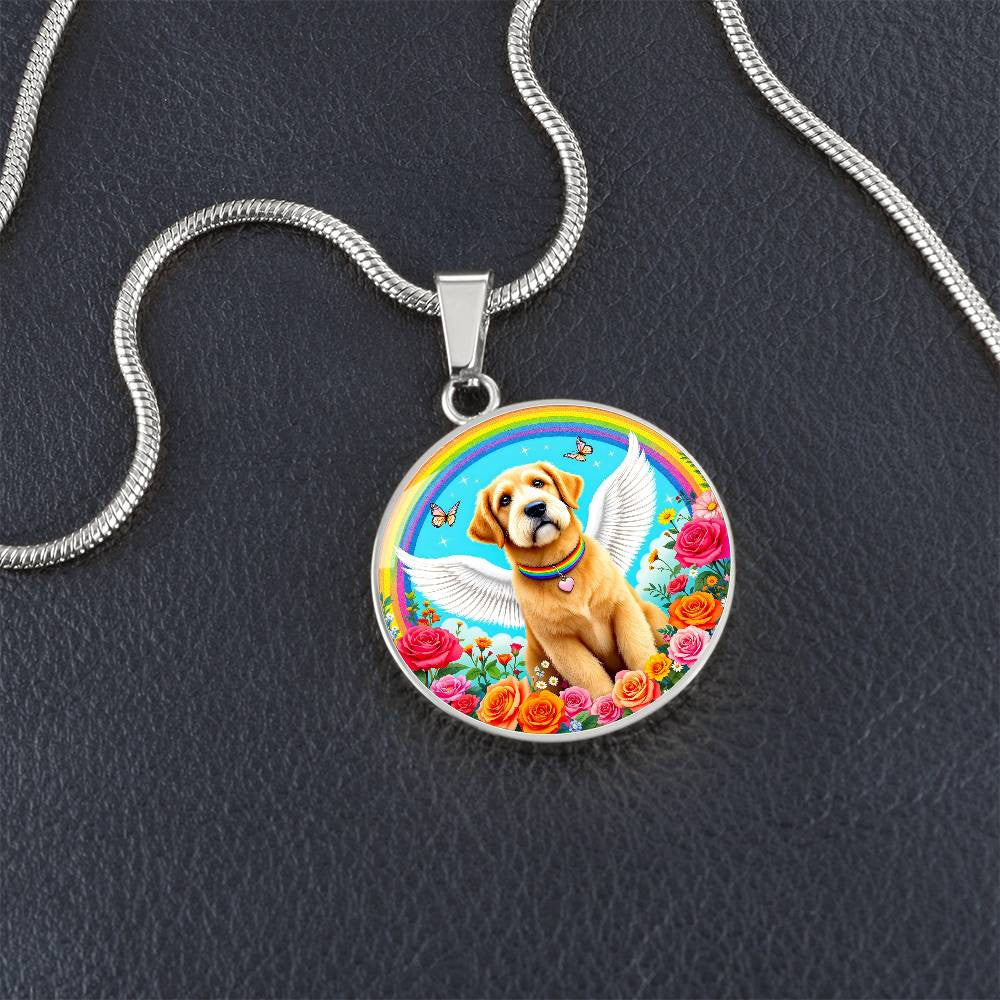 Labrador Dog Rainbow Bridge Memorial Necklace with Engraving-[Heartfelt Family Gift]