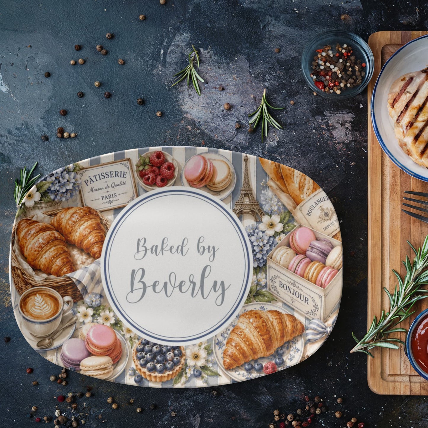 French Country Inspired Pastry Serving Tray