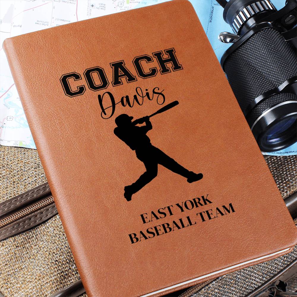 Baseball Coach Leather Journal