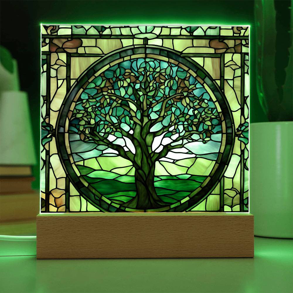 Tree of Life Acrylic Square Plaque-[Heartfelt Family Gift]