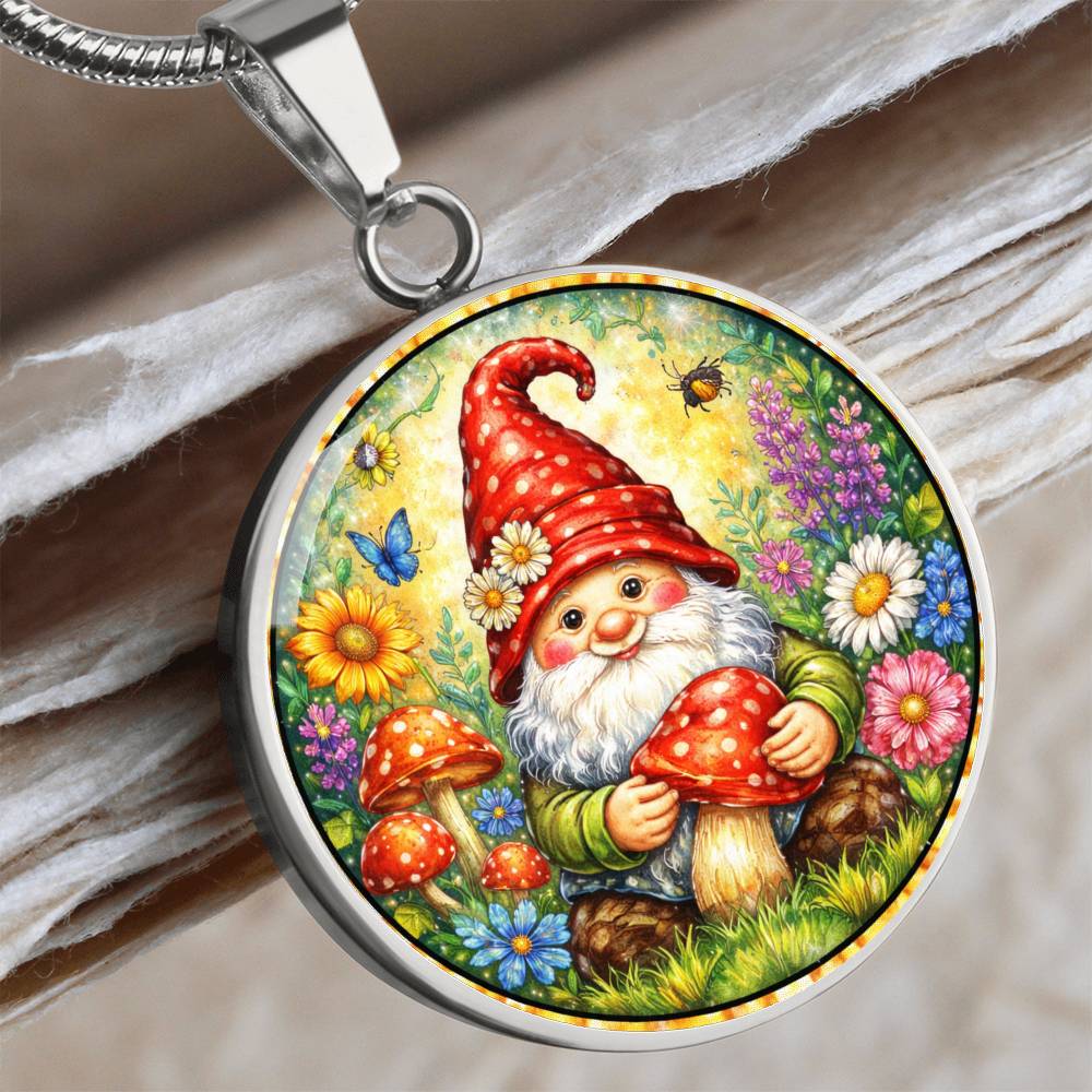 Garden Gnome Personalized Engraved Necklace Bracelet or Keychain