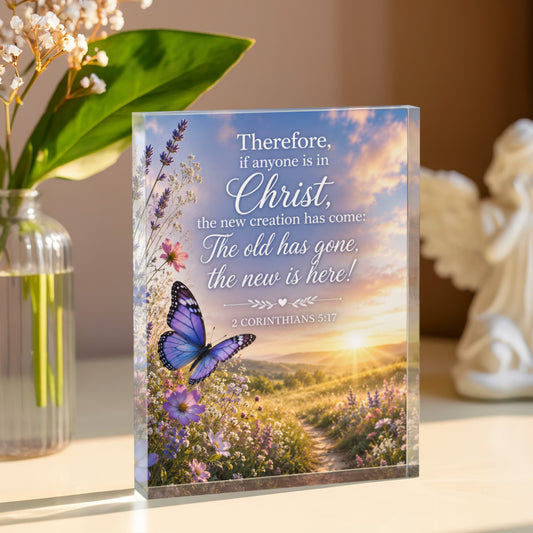 2 Corinthians 5:17 Bible Verse Acrylic Plaque