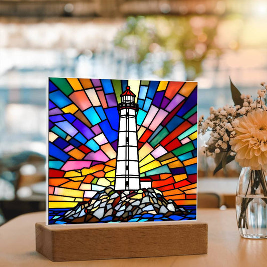 Lighthouse LED Acrylic Plaque-[Heartfelt Family Gift]