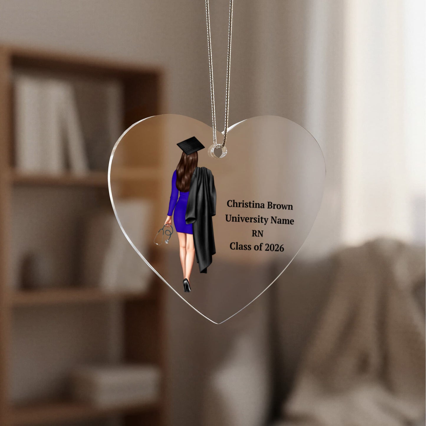 Nurse Graduation Ceramic Heart Ornament