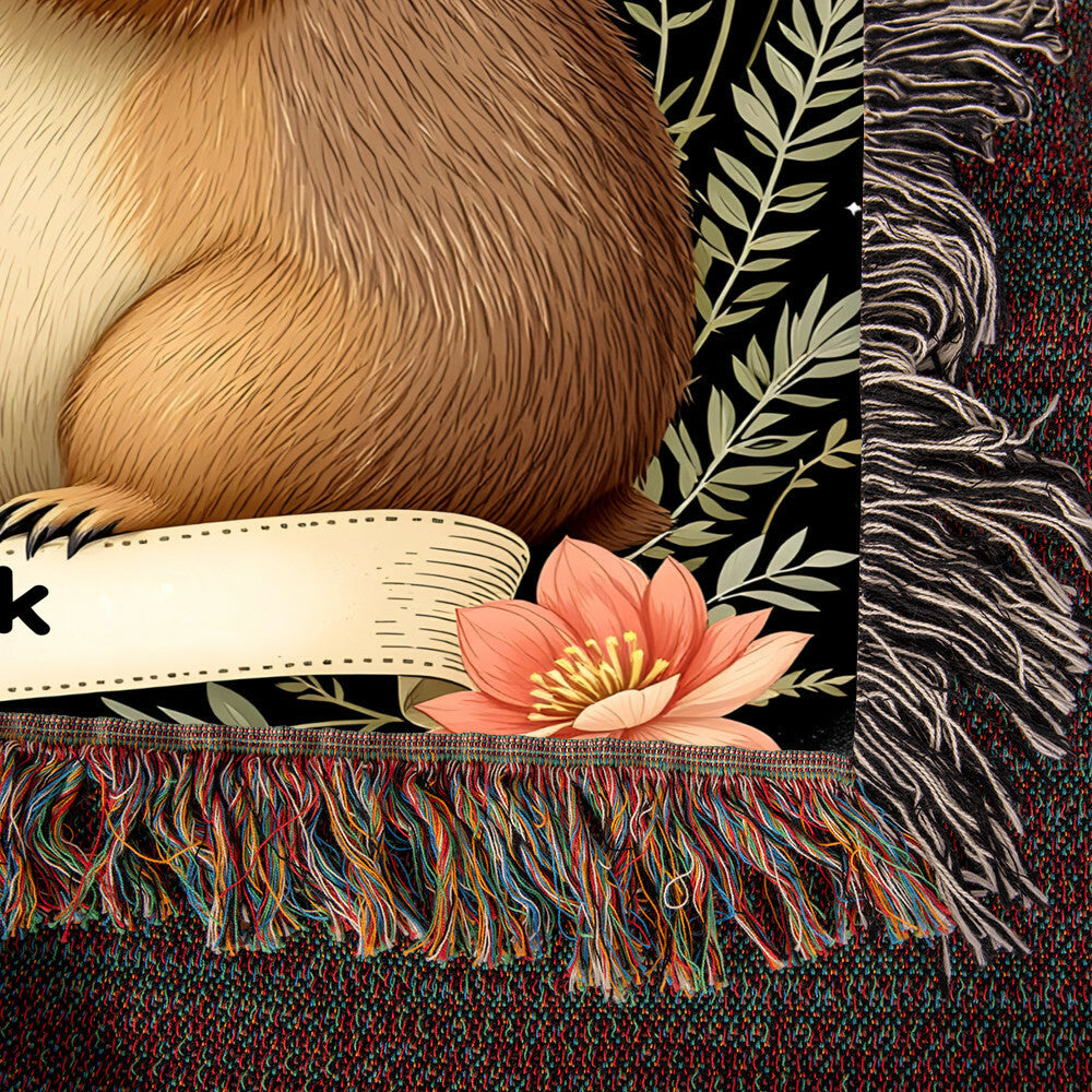 Groundhog Couple Woven Cotton Throw Blanket-[Heartfelt Family Gift]