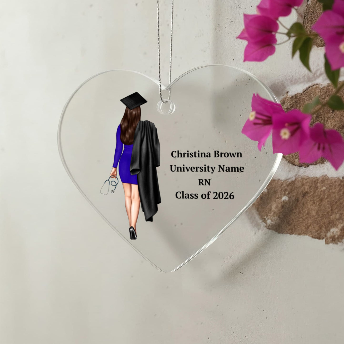 Nurse Graduation Ceramic Heart Ornament