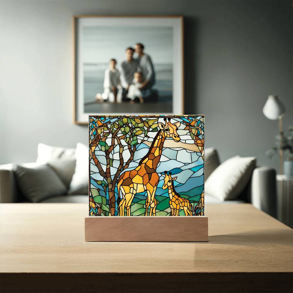 Mom and Baby Giraffe  Led Dimmable Table Nightlight