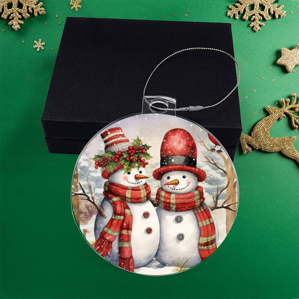 Snowman Acrylic Christmas Ornament-[Heartfelt Family Gift]