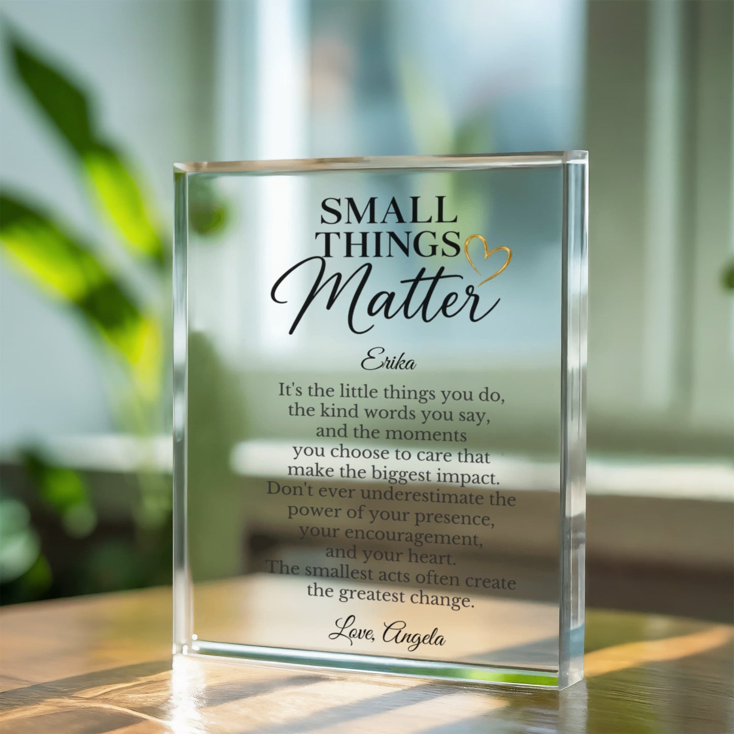 Small Things Matter Thank You Appreciation plaque