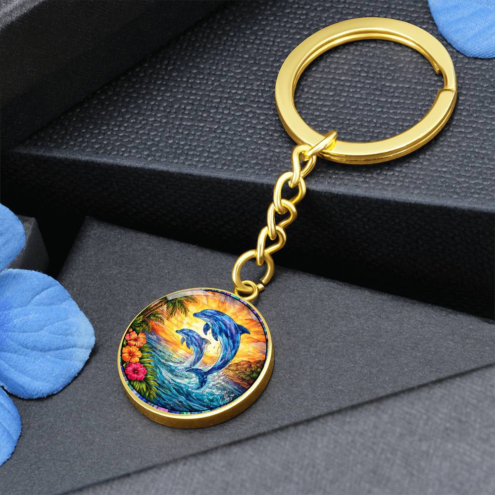 Dolphin Engraved Pendant Necklace