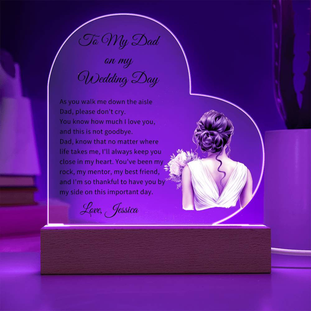 Father of The Bride Custom Wedding Plaque-[Heartfelt Family Gift]