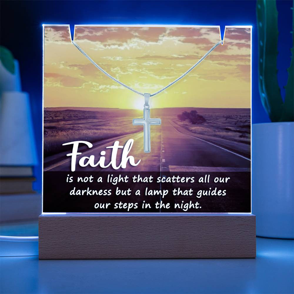 Faith is not a light Religious Plaque & Cross Gift Set-[Heartfelt Family Gift]
