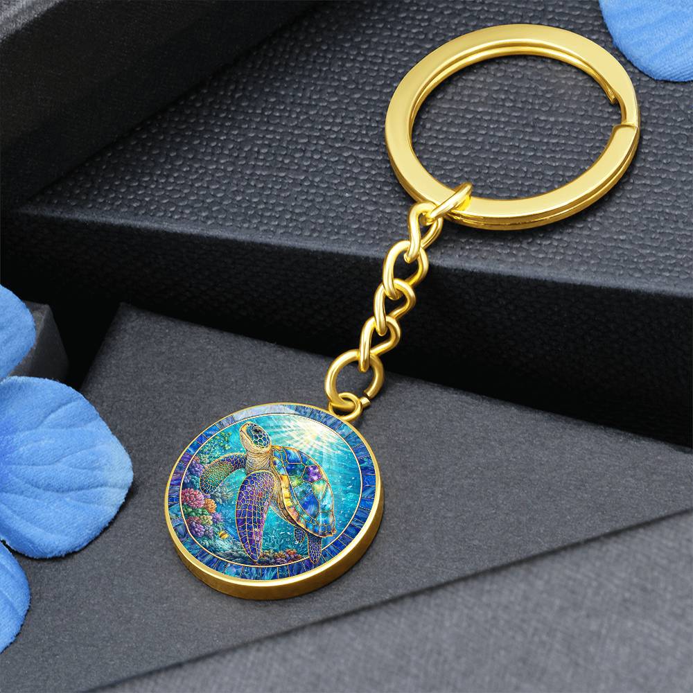 Sea Turtle Necklace, Ocean Life Jewelry, Engraved Sea Turtle Pendant, Turtle Lover Gift, Nature Inspired Keychain, Marine Life Bracelet