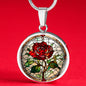 Rose Engraved Necklace in Gold or Silver-[Heartfelt Family Gift]