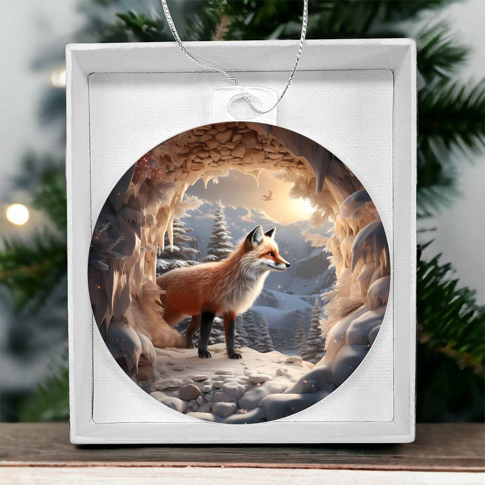 Fox Acrylic Christmas Ornament-[Heartfelt Family Gift]