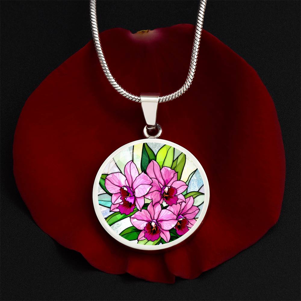 Orchid Flower Necklace, Floral Pendant Jewelry, Pink Orchid Pendant, Garden-inspired Gift, Botanical Necklace, Gift for Flower Lovers