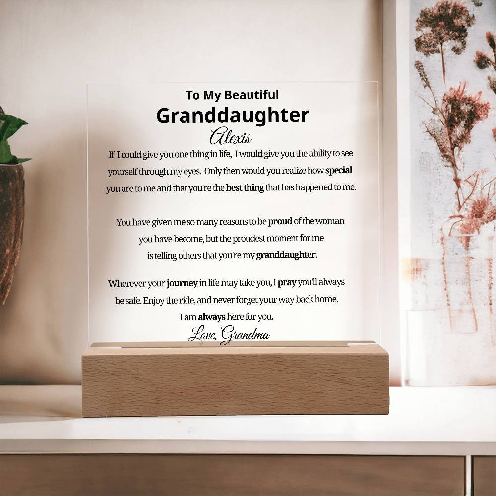 Personalized Granddaughter Plaque from Grandma or Grandpa-[Heartfelt Family Gift]