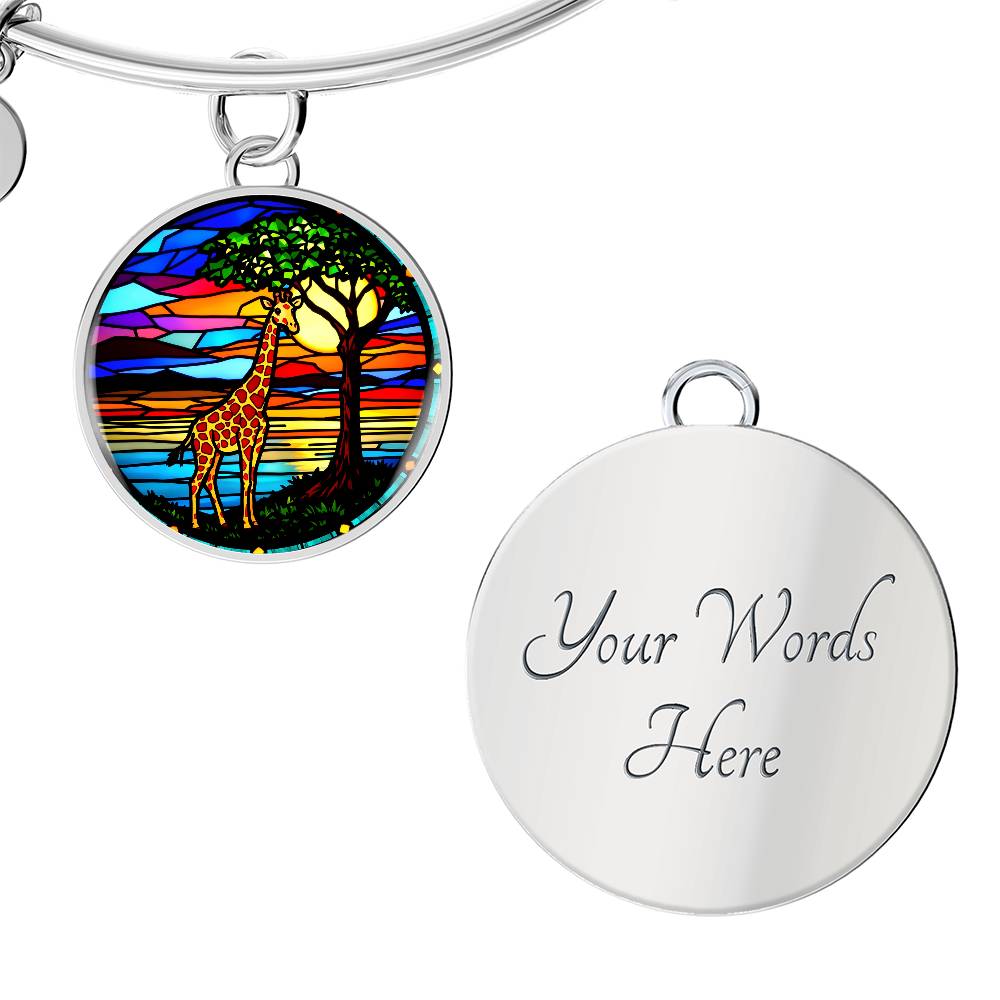 Giraffe Pendant Necklace, Stained Glass Style Jewelry, Nature Inspired Gift, Unique Giraffe Jewelry, Personalized Necklace, Gift for Her
