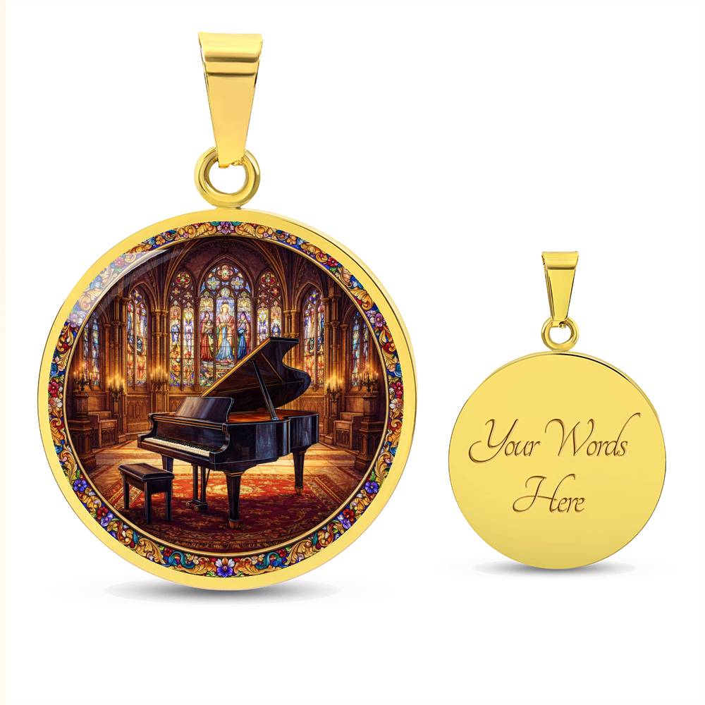 Grand Piano Necklace Pendant, Stained Glass Inspired Jewelry, Music Lover Gift, Elegant Piano Keychain, Unique Bracelet Charm, Gift for Pianists