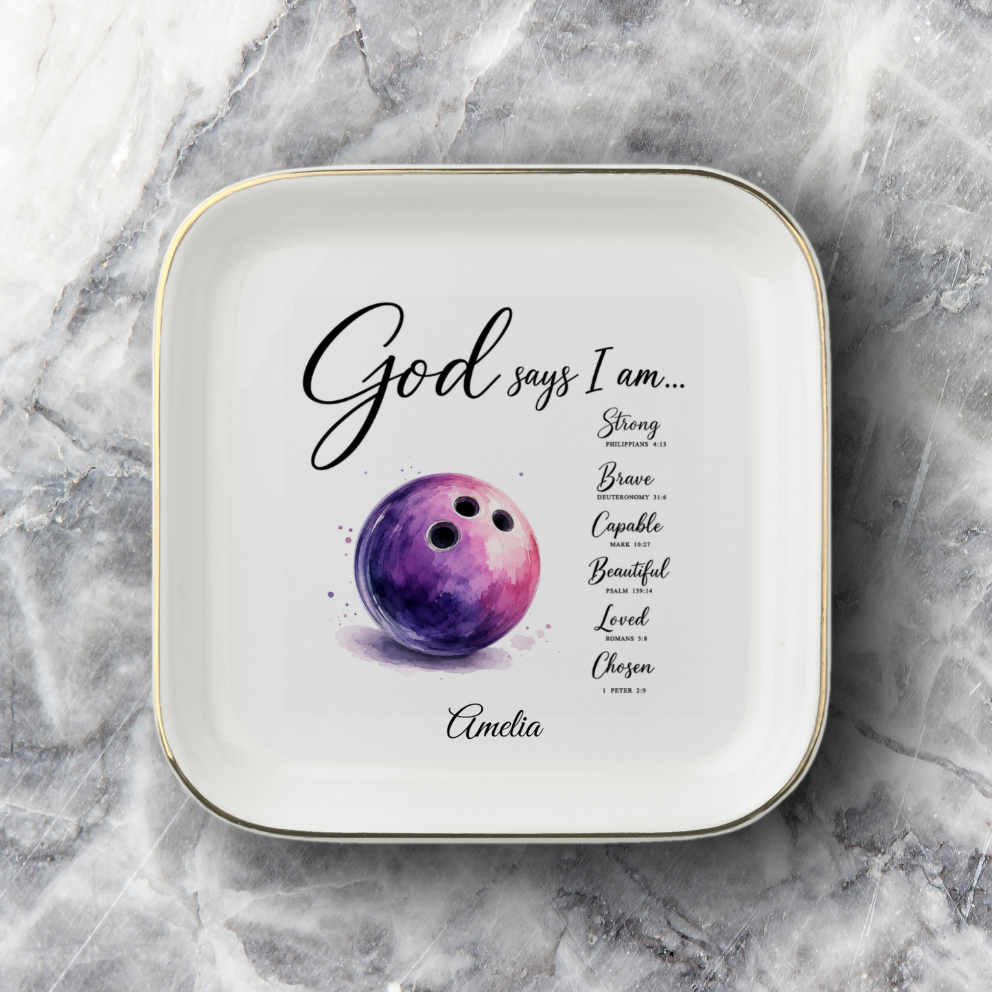 Bowling Christian Jewelry Dish