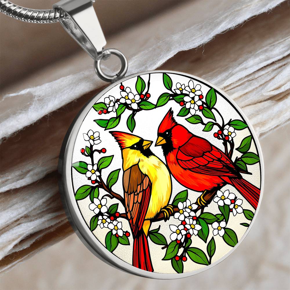 Cardinal Birds Pendant Necklace