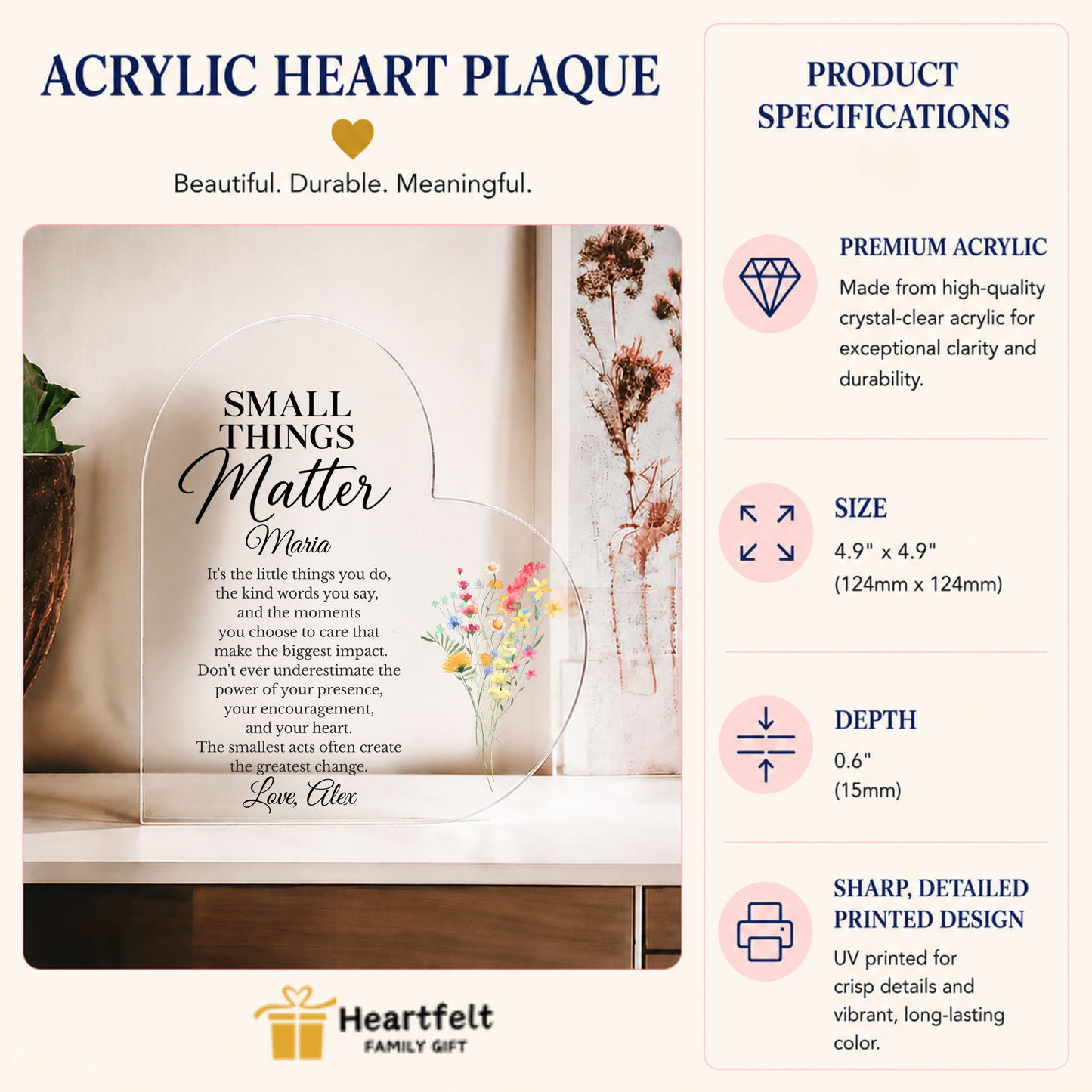 Small Things Matter Thank You Appreciation plaque
