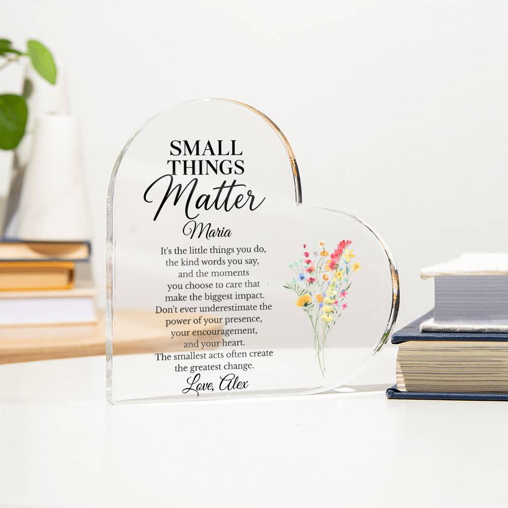 Small Things Matter Thank You Appreciation plaque