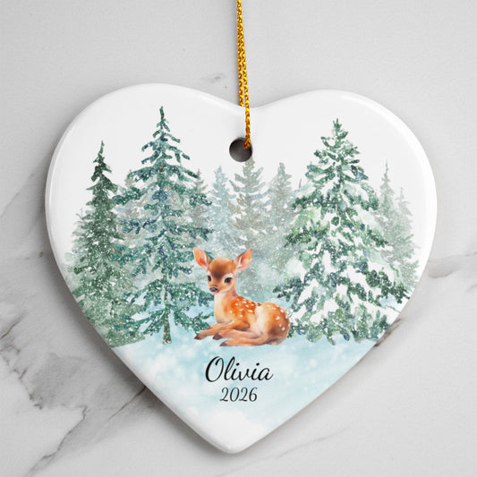Deer Heart Christmas Ornament for Kids