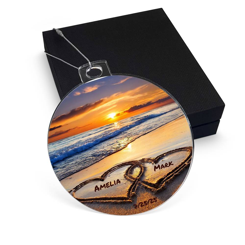 Custom Anniversary Beach Ornament