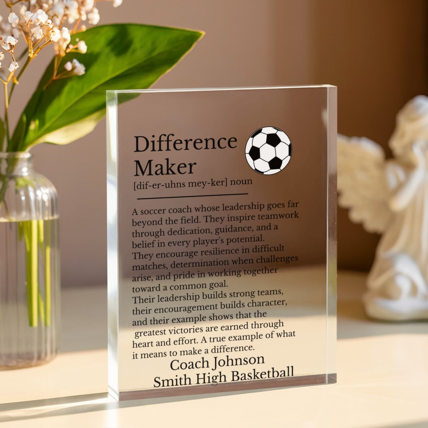 Soccer Coach Difference Maker Plaque