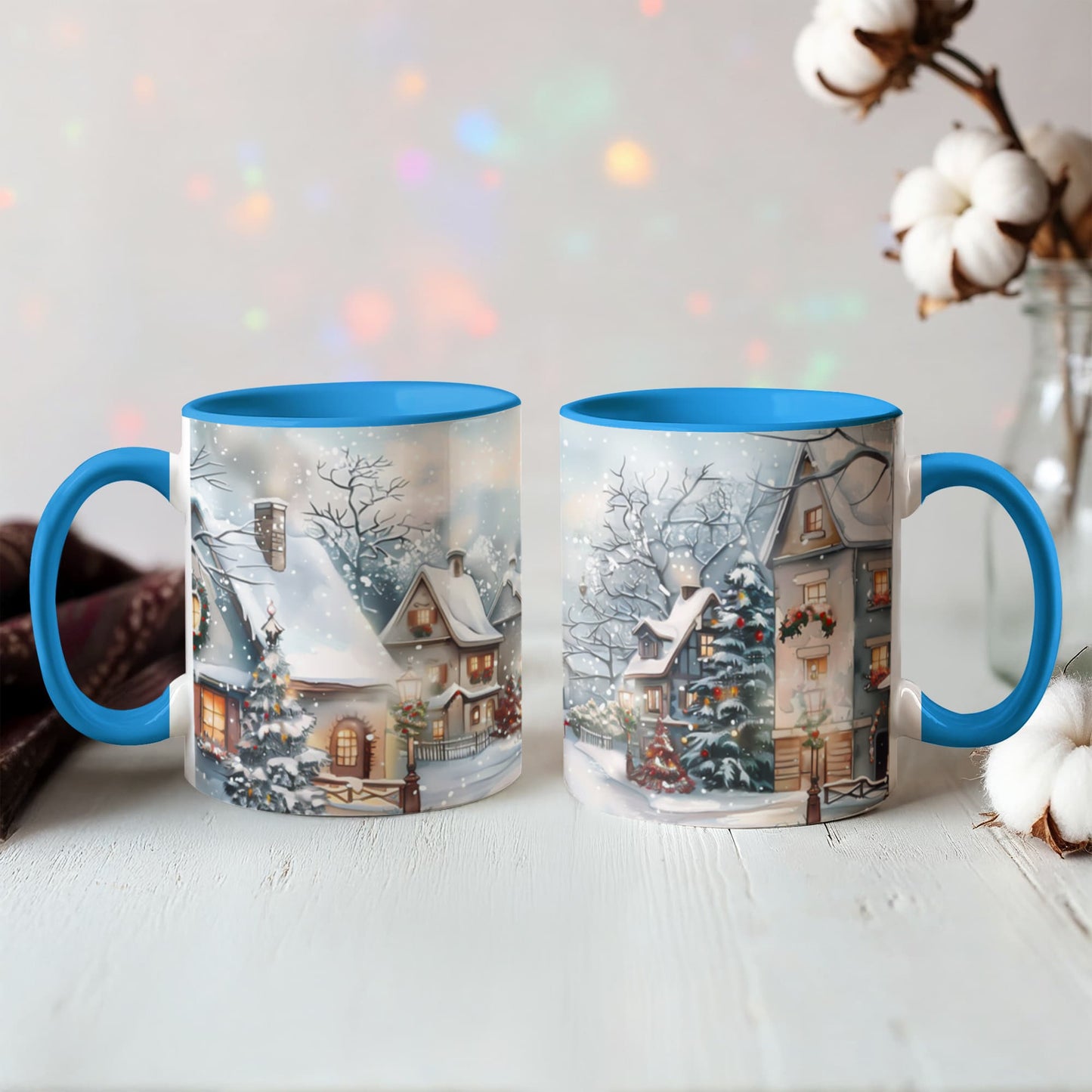 Christmas Winter Wonderland Color Accent Mugs