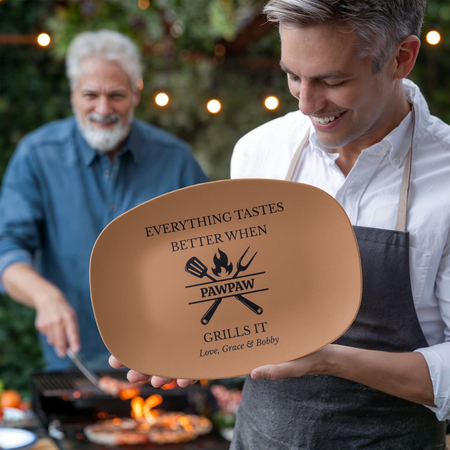 Copy Personalized BBQ Platter, Gift for Dad, Everything Tastes Better Plate, Custom Grill Plate, Dad Grilling Gift, Father's Day Present