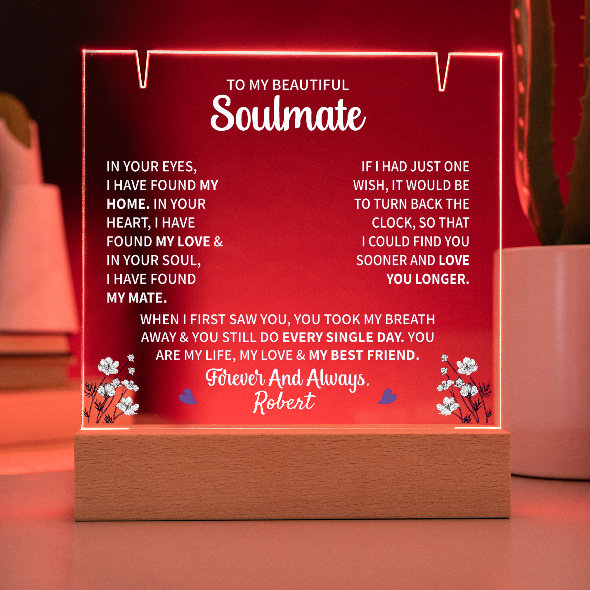 Soulmate Lighted Jewelry Holder with Necklace Gift Set-[Heartfelt Family Gift]