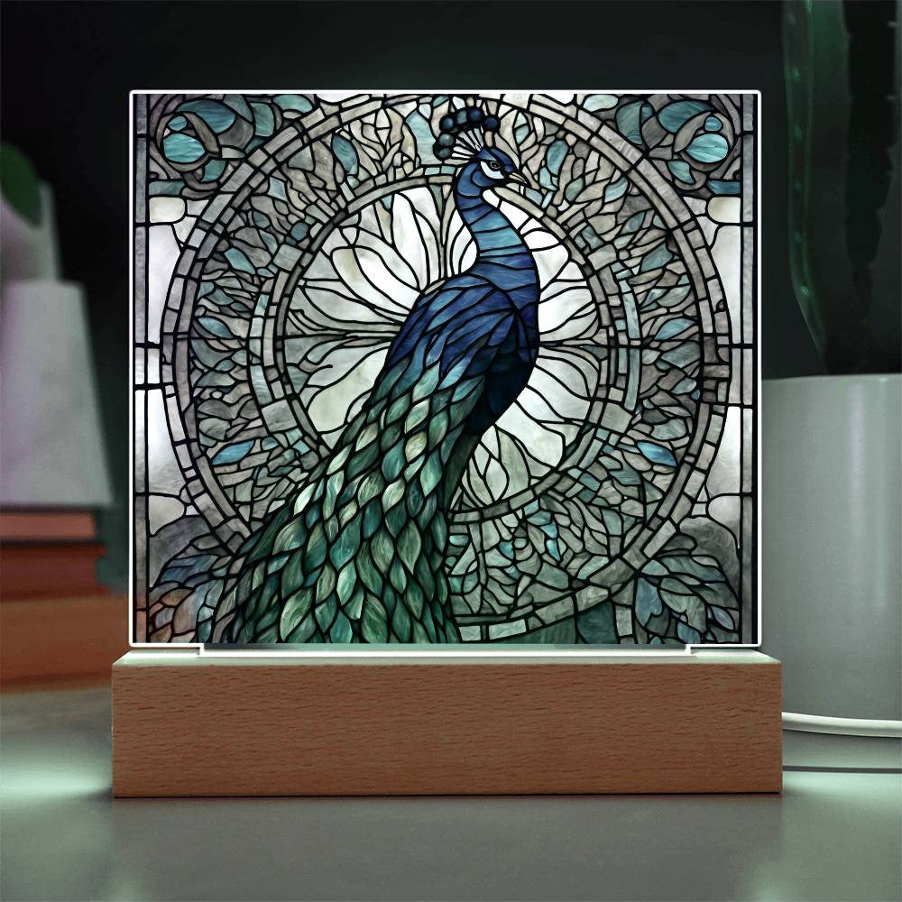 Peacock LED Acrylic Plaque-[Heartfelt Family Gift]